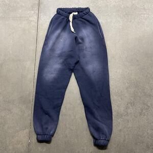 Made in USA Sweatpants Womens Medium Navy Blue Joggers Elastic Cuffs Drawstring